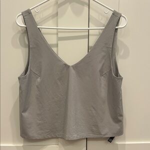 Grey/ sage green  Vuori Villa Cropped  Sleeveless V-Neck (S)